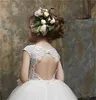 Mädchenkleider, Blumenkleid, Tüll, Spitze, Applikation, langer Stil, elegant, kurze Ärmel, Hochzeit, Kindergeburtstag, Feier, Eucharistie