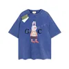 Erkek Tasarımcı T-Shirt Yaz Gu Gömlek Lüks Marka Vintage Retro Yıkanmış Tees Erkek Kadınlar Kısa Kollu Hip Hop Sokak Giyim Üstler Şort Giyim Giysileri G-11