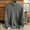 Sweatware Herren Rollkragenpullover Strickpullover Einfarbiger Langarmpullover Männlicher Oversize-Reißverschluss Basic-Mäntel 240119