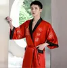 Hot Sale New Chinese Style Men Women High Quality Double-faced Satin Tang Nightgown Embroidered Dragon Home Bathrobe Pajamas