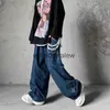 Women's Jeans Retro Blue Daddy Pants Oversized Jeans Men and Women New Fashion Hip Hop Loose Straight Leg Wide Leg Drapey Trousers Streetwearephemeralew