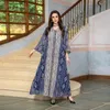 Etnik Giyim İşlemeli Müslüman Gece Elbise Kadınlar Abaya Khimar Arap Dubai Hanka Elbiseler Jalabiya Orta Doğu Ramazan İslam