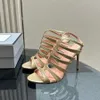 Spiczasty rzymski pusty sandały na wysokich obcasach szpilki sukienki na wysokim obcasie buty damskie krokodyl skórzany luksusowe designerskie buty biurowe z pudełkiem