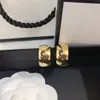 Ohrringe, klassisch, vergoldet, Creolen, Charm, Designer-Schmuck, Edelstahl, Boutique-Geschenk, Ohrringe, romantischer Stil, Geschenkschmuck, Luxus-Box-Paket, Ohrstecker