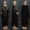 Роскошные бриллианты 2 шт. Рамадан Дубай Мусульманские платья Комплекты женщин Кафтан Ислам Кимоно Халат Кафтан Марокаин Вечернее платье 2024 Abayas Femme Этническая одежда
