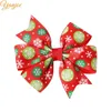 Hair Accessories 9 Pcs/lot Christmas Printed Ribbon 3" Bows Barrette 2024 Trendy European DIY For Women Clip