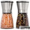 Mills Stainless Steel Salt And Pepper Grinder Adjustable Ceramic Sea Mill Kitchen Tools Fy5613 Drop Delivery Home Garden Dining Bar Dhd0P