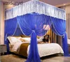 Myggnät Luxury Princess Bed Gardiner 3 Sidöppningar Post Bed Home Canopy Netting Mosquito Net Bedbling No BracketVaiduryd