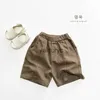Shorts 2023 Sommer neuer Vintage LDREN Shorts Solid Boys lässige Short Short Hosen Loose Kids Casual Shorts Mode Baby Kleidung H240508