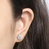 Słodka moda kobiet Diamentowe kolczyki 925 Sterling Silver Pass Test MOISSANITE Podłogowe kolczyki Studs dla dziewcząt Kobiety na imprezowy prezent ślubny