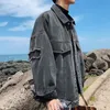 Spring Autumn Fashion Handsome Trend Jeans Jacket Men Simple Casual Solid Color Denim Man Coat Loose Vintage Streetwear Clothes 240118