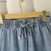 Damskie spodenki Summer Classic Shorts Baggy dżinsy ponadzakręgane 4xl vaqueros krótkie elastyczne wysokie talia szerokie nogi pantelones cortos damne pres newl240119