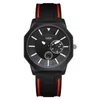 Montre à quartz étanche de style professionnel de haute qualité en silicone lumineux octogonal de luxe léger pour hommes