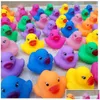 Brinquedos de banho 12pcs pato de borracha animais misturados natação água colorf float espremer som estridente brinquedo de banho para brinquedos de bebê4120976 drop deli dhoip