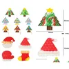 Jouets de bain Push Pops Bubble Popper Board Tie Dye Arbre de Noël Santa Clause Chapeau Sensory Fidget Finger Puzzle Porte-clés Dr Dhou5