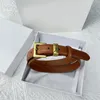 Ceinture en cuir rétro pour hommes, ceinture de styliste pour femmes, ceinture silencieuse de luxe, classique, pour dames, mode jeans, ceinture fine décorative, marron café hg084