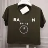 Balmani Tshirt Designer Magliette da uomo di qualità originale Nuova manica corta arricciata Lettera floccata Manica corta ampia da donna