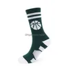 Sports Socks 5Lel Mens Hosiery Basketball Trendy Brand Personalized Football Print Mid Length Outdoor Running Sweat-Absorbing Long D Dhjps