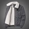 Chaqueta gruesa de algodón y Cachemira de cordero para hombre, chaqueta de pana informal coreana de invierno con cuello de solapa, ropa para hombre