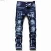 Calças de brim masculinas Mens Stretch Skinny Jeans Qualidade Homens Clássico Marca de Luxo Azul Denim Calças Homens Street Fashion Slim Fit Jeans Rasgados Tamanho 44-54L240119