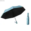 Parapluies Nouveau 3 pliant automatique ensoleillé et pluvieux parapluie 8 os crème solaire UV parasol parapluie imperméable couleur unie coupe-vent parapluie