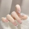 False Nails Wearable Manicure Cat's Eye Fake Faux Fingernails Medium /Long Length Nail Tips Full Cover Ballerina Press On Women