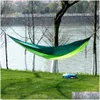 Hammocks Portable Nylon Parachute Fabric Single And Double Size Outdoor Cam Hiking Garden Hammock 230923 Drop Delivery Home Furniture Dhm0T