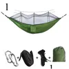 Hammocks Portable Outdoor Cam Hammock 1-2 Person Go Swing With Mosquito Net Hanging Bed Tralight Tourist Slee 230518 Drop Delivery Hom Dhizv