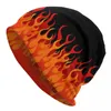 Berretti Fuoco Fiamme Rosse Cappelli a cuffia Cappello lavorato a maglia da strada per le donne Autunno Inverno Caldo Arte estetica vintage Skullies Berretti Berretti