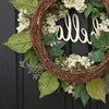 Dekorativa blommor konstgjorda hortensia krans hem girland ytterdörr dekoration vägg bakgrund juldekor xmas 2024