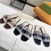 New High Quality Flat Slippers brand Luxury Designer Women Summer Sandals Genuine Leather Comfy Shoes Female Dress Slides metal buckle Party big size 43