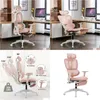 Meubles de chambre à coucher Chaise de bureau ergonomique en maille avec accoudoir réglable 2D Ordinateur de bureau à dossier haut Rose Drop Delivery Home Garden Dhd9T