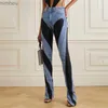 Damskie spodenki Summer 2023 Trend Damskie szorty Koreańskie kontrastowanie mody zszycia dżins