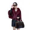 Scarves 2024 Women Winter Luxury Hand Knitted Real Shawl Ladies Capes With Collar Classic Poncho Design