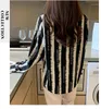 Frauen Blusen Schwarz Weiß Streifen Chiffon Hemd Frühling Sommer Büro Bluse Lose Tops Shirts Blusas Mujer 3070#