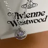 Viviance Saturn Purple Ball Necklace Women's Classic UFO Planet Full Diamond Clavicle Chain Designer Jeweler Westwood For Woman High Quality Holiday Presents