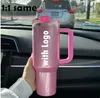 Kış Kırmızı Comso Pembe Geçit Töreni 40oz Söndürücü H2.0 Kupa Kupaları Seyahat Araba Kupası Paslanmaz Çelik Tumblers Cons Saplamalı Sevgililer Günü Hediye G0119