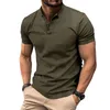 T-shirt da uomo Moda estiva Top a maniche corte Cambiamento graduale Camicia POLO Girocollo Bottone 2024 T-shirt di grandi dimensioni S-2XL