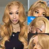 Медовый блондин, кружевной передний парик, человеческие волосы для женщин, предварительно выщипанные с детскими волосами, 27 цветов, 13x4, объемная волна, кружевной фронтальный парик, бесклеевой