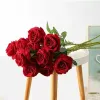 Flores decorativas rosa flor artificial buquê de rosas realistas haste longa único floral falso para festas de escritório em casa e casamento bj