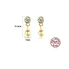 S925 boucles d'oreilles boule en argent plaqué or 18 carats Micro ensemble 3A Zircon boucles d'oreilles exquises mode coréenne femmes boucles d'oreilles bijoux de fête de mariage cadeau de saint valentin SPC