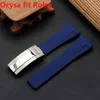 20mm Brand Rubber Strap for ROLEX SUB GMTNew Soft Durable Waterproof Band Watch Bands Watches Accessories Folding Clasp Buckle