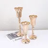 Vasos Metal Trumpet Centerpieces Vaso Área de Boas-vindas Guia de Estrada Flor Titular Desktop Altura Casamento Adereços 1 Pc