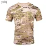 Homens camisetas Homens Casual Manga Curta Tático Militar Camisetas Camuflagem T-shirt Quick Dry Outdoor Gym Top Tees Camisa de Carga Masculino Clothingyolq