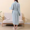 Mulheres sleepwear coral veludo tecido camisola mulheres roupão de banho quente flanela velo aconchegante para casais térmicos