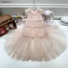 Robe en dentelle superposée pour filles, jupe sans manches pour enfants, taille 90 à 160, robes de styliste pour bébés, jolie redingote rose pour enfants, nouvelle collection Jan20