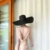 Wide Brim Hats Foldable Women's Oversized Hat Diameter 60cm Large Eaves Summer Sunshine Beachhat Elegant Female Popo Wholesale