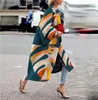 Kvinnors trenchrockar Chic Ethnic Style Lapel Floral Tryckt överdimensionerad Long Women Coat Print 2024 Spring Fashion Street Maxi Jacket