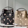 Designer kvinnor äkta läder axelpåsar prägling totes handväska handväska crossbody hink handväskor tygväska plånböcker fabrik online 70% försäljning