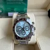 BT Factory Mens Designer Watches 40mm Ice Blue Dial 4130自動ムーブメントラミナスサファイアガラスリストウォッチLuxury Watch